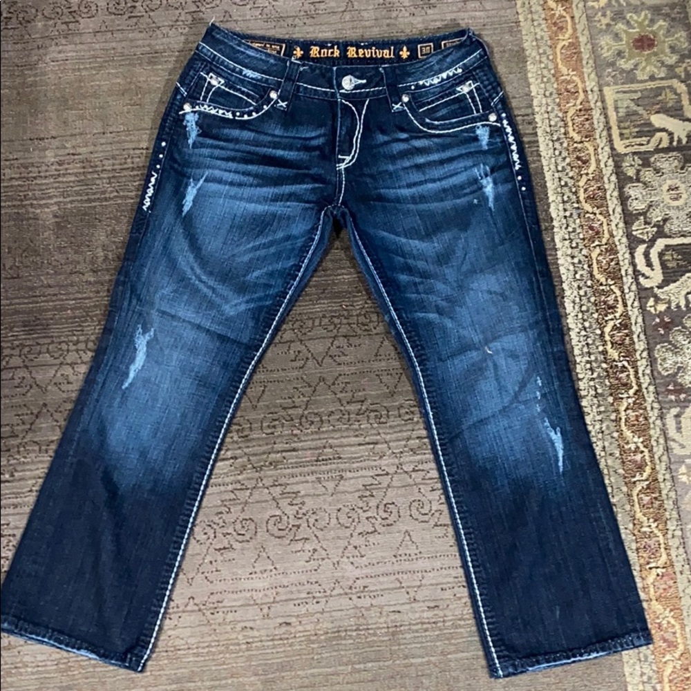 Destress Rock Revival Capri Jeans - Picture 1 of 12